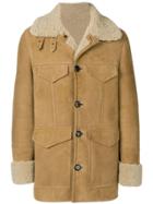 Ami Alexandre Mattiussi Shearling Jacket With Patch Pockets - Neutrals