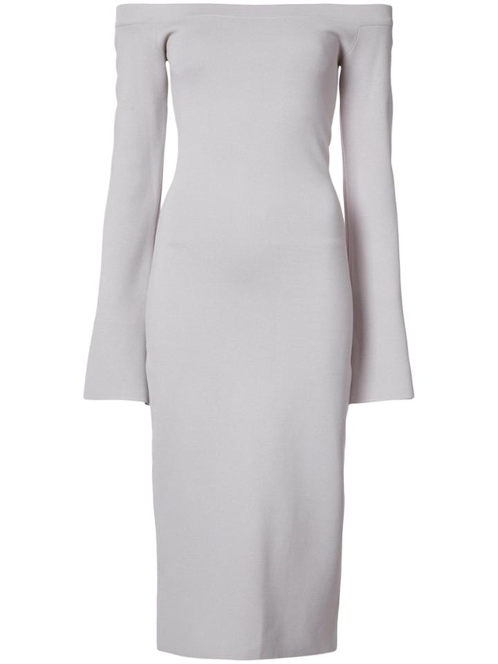 Rebecca Vallance Arellano Off Shoulder Dress - Grey