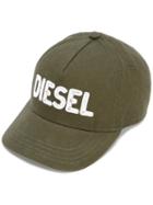 Diesel Kids - Logo Embroidered Cap - Kids - Cotton - 48 Cm, Green