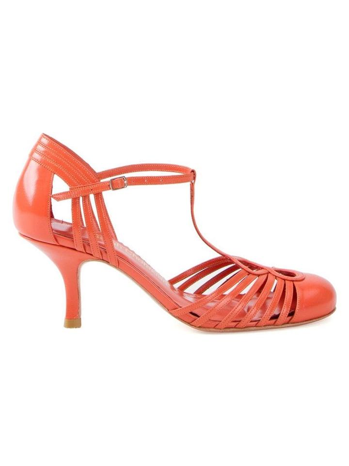 Sarah Chofakian Strappy Pumps - Yellow