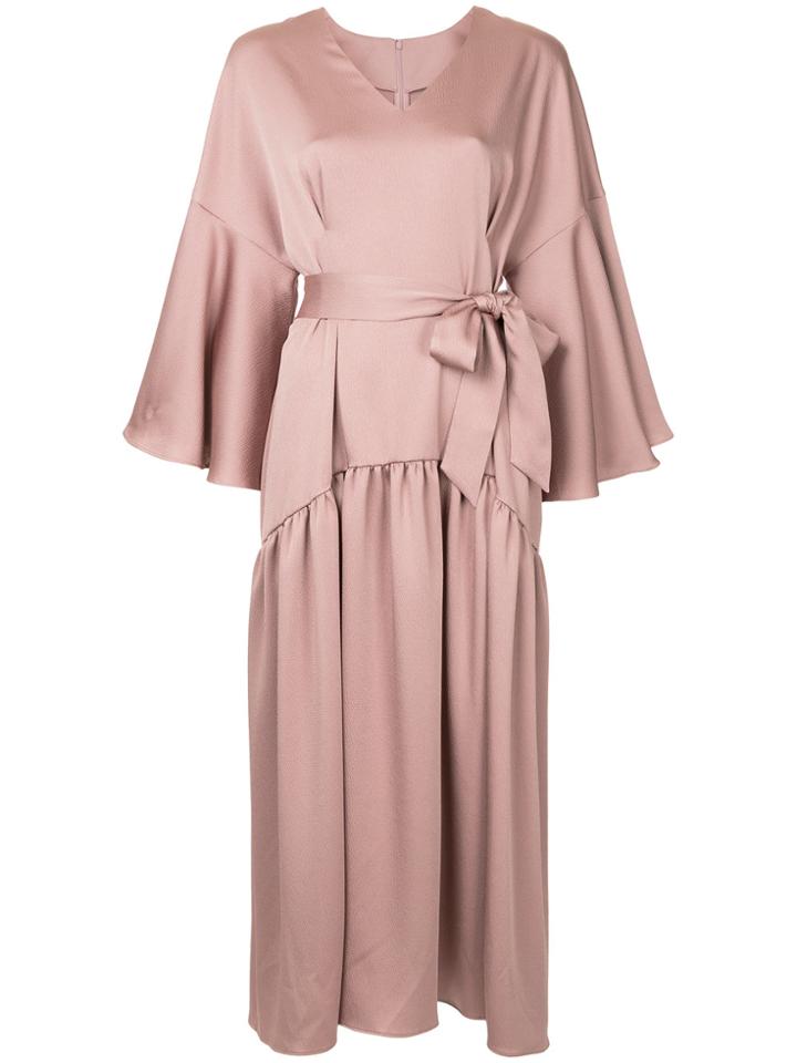 Cityshop Belted Waist Dress - Pink & Purple