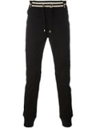 Balmain Biker Track Pants, Men's, Size: Large, Black, Cotton