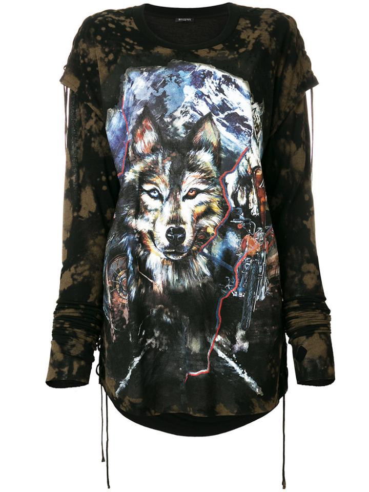 Balmain Wolf Longsleeved T-shirt - Brown