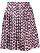 Valentino Geometric Logo Pleated Skirt - Pink