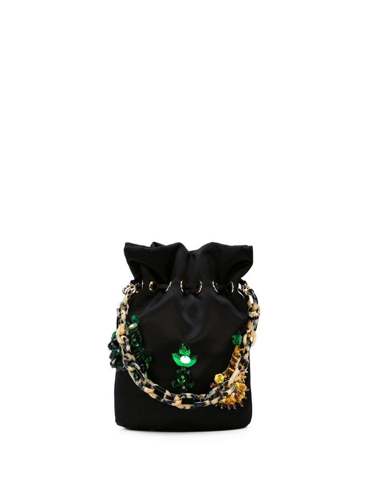 Edie Parker Tortoiseshell Chain Clutch - Black