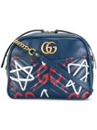 Gucci Gg Marmont Guccighost Shoulder Bag, Blue, Calf Leather