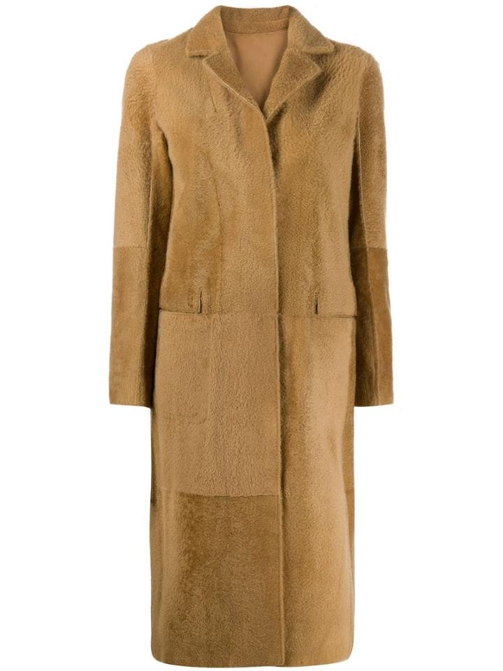 Sprung Frères Single-breasted Long Coat - Neutrals