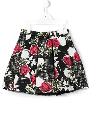 Miss Blumarine Floral Print Skirt, Girl's, Size: 10 Yrs, Black