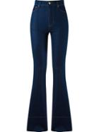 Amapô High Waist Flared Jeans, Women's, Size: 46, Blue, Cotton/polyester/spandex/elastane