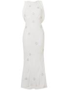 Attico Embroidered Stars Long Dress - White