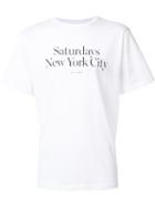 Saturdays Surf Nyc Logo Print T-shirt, Men's, Size: Large, White, Cotton