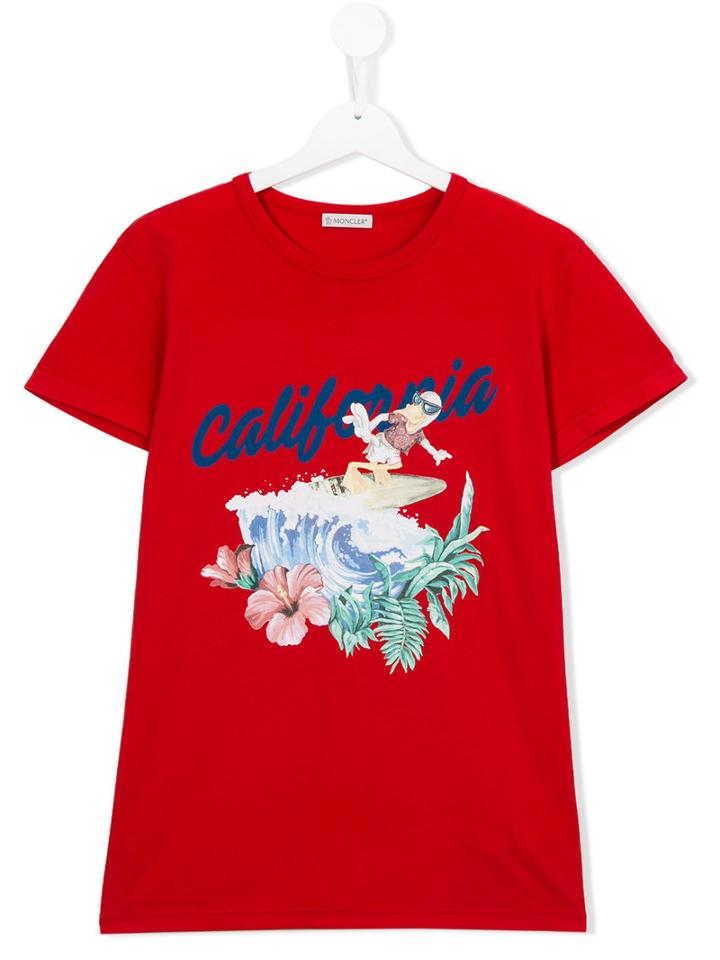 Moncler Kids California T-shirt, Girl's, Size: 14 Yrs, Red