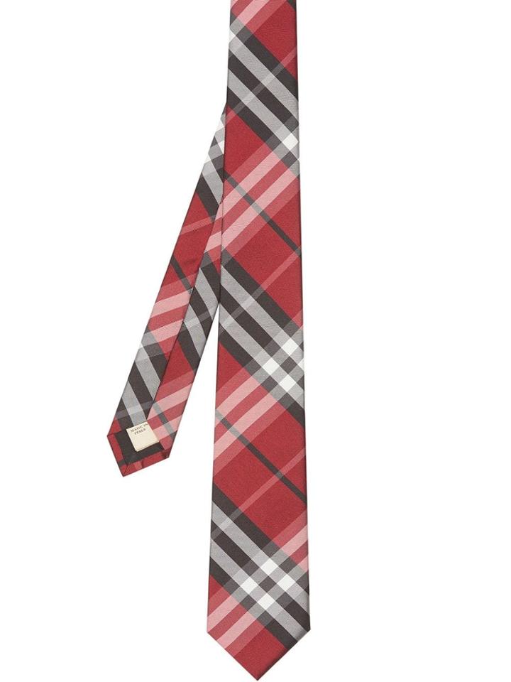 Burberry Modern Cut Vintage Check Silk Tie - Red