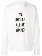 Sunnei Slogan Long-sleeve Sweatshirt - White
