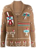 Fortela Django Intarsia Knit Cardigan - Brown