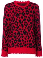 R13 Leopard Knit Sweater - Red