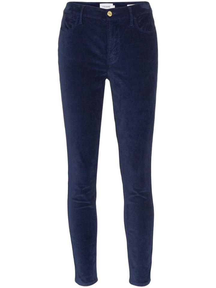 Frame Le High Velvet Skinny Jeans - Blue