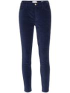 Frame Le High Velvet Skinny Jeans - Blue