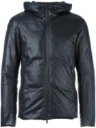 Emporio Armani Two-way Zip Hooded Jacket, Men's, Size: 48, Blue, Feather Down/lamb Skin/polyester/viscose