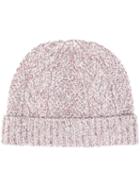 N.peal Cashmere Cable Knit Beanie, Women's, Pink/purple, Cashmere