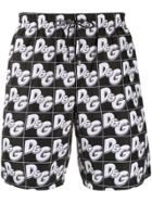 Dolce & Gabbana All-over Logo Swim Shorts - Black