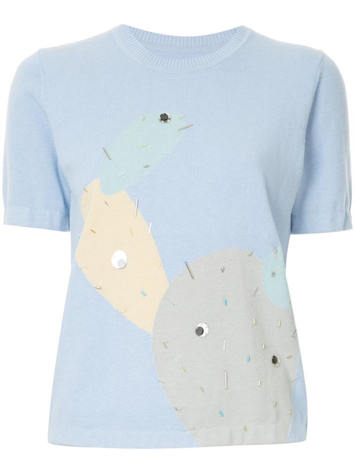Onefifteen Embellished Knit Top - Blue