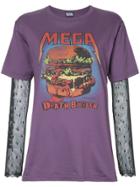 Hysteric Glamour Jacquard Sleeve Burger Print T-shirt - Pink & Purple