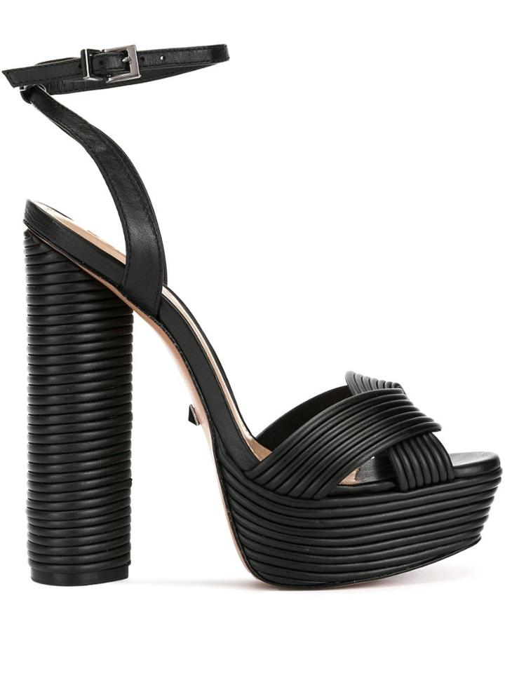 Schutz Criss-cross Platform Sandals - Black