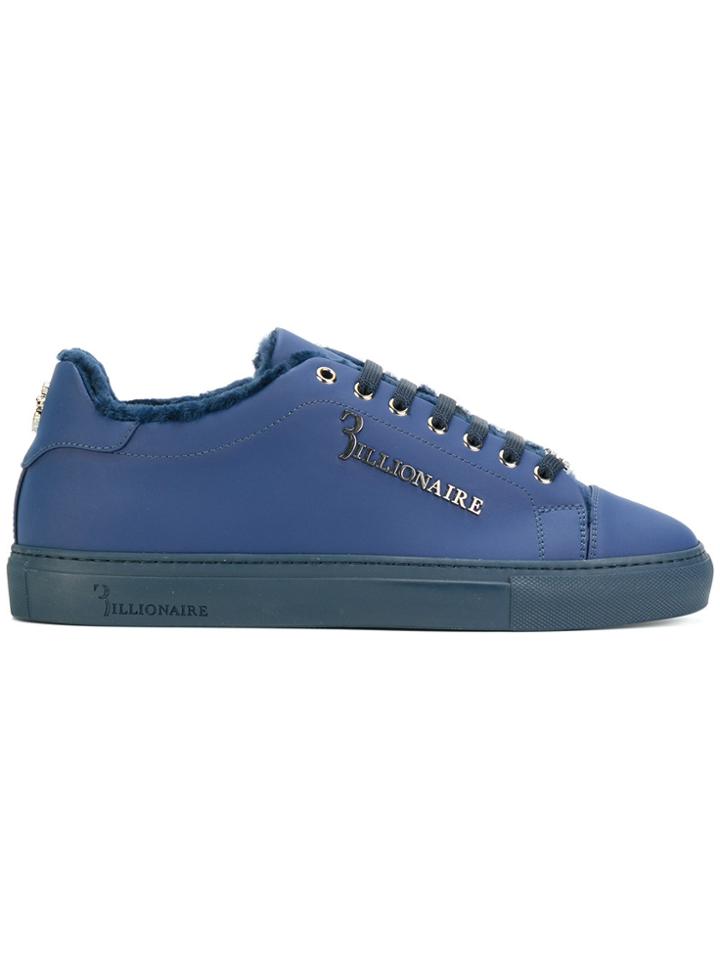 Billionaire Faux Fur-lined Sneakers - Blue