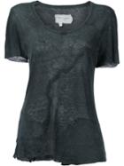Greg Lauren - Distressed Patchwork T-shirt - Women - Cotton - 2, Grey, Cotton
