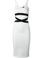 David Koma Contrasted Strap Fitted Dress