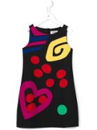 Moschino Kids Printed Shift Dress, Girl's, Size: 12 Yrs, Black
