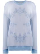 Stella Mccartney Mesh Floral Embroidery Sweatshirt - Blue