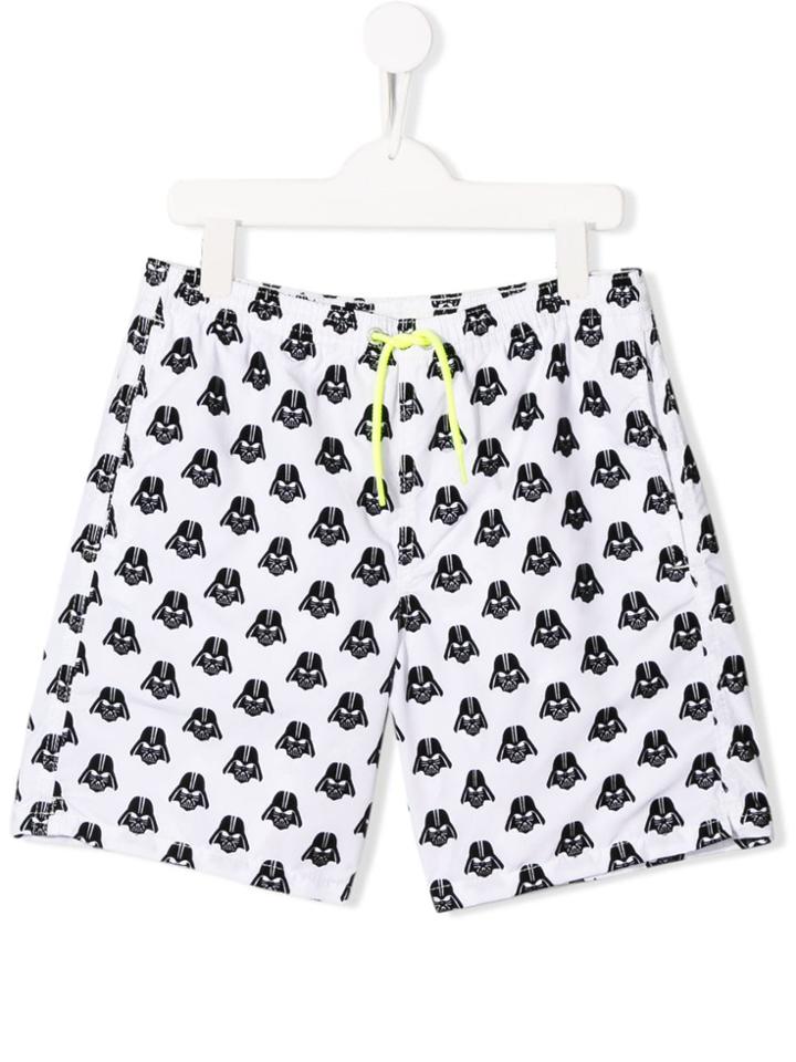 Mc2 Saint Barth Kids Drawstring Swim Shorts - White