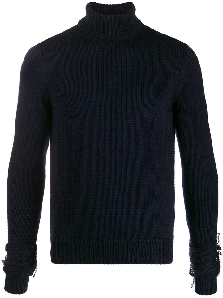 Haikure Knitted Roll Neck Jumper - Blue