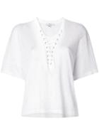 Iro Lace-up Neck T-shirt - White