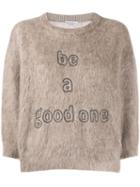 Brunello Cucinelli 'be A Good One' Jumper - Brown
