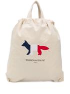 Maison Kitsuné Tricolour Fox Backpack - Neutrals