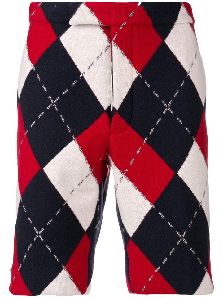 Thom Browne Large Argyle Cashmere Short - Blue