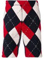 Thom Browne Large Argyle Cashmere Short - Blue