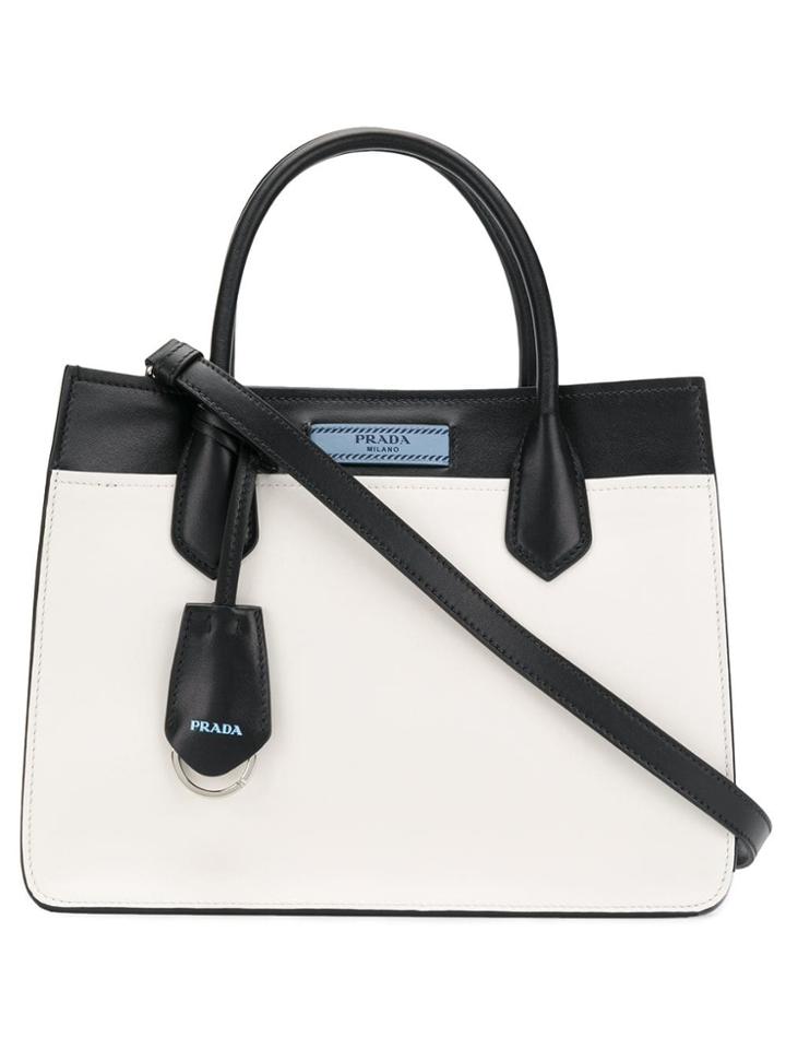 Prada Square Contrast Handbag - White
