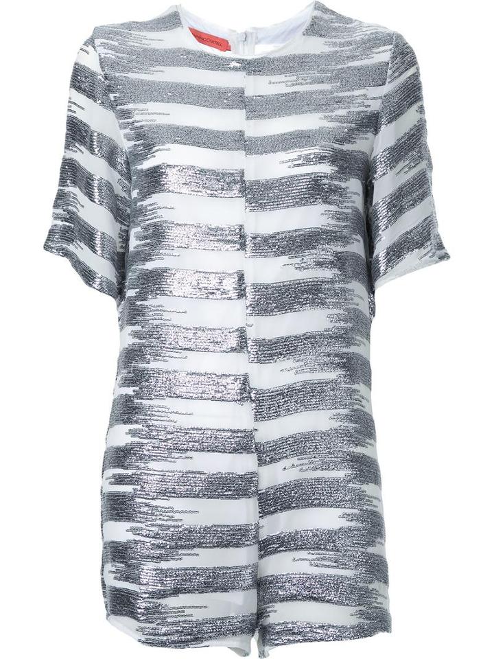 Manning Cartell Metallic (grey) Striped Playsuit, Women's, Size: 10, Viscose
