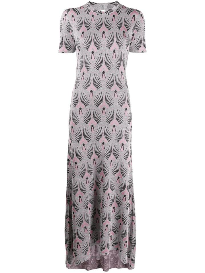 Paco Rabanne Lurex Crewneck Maxi Dress - Silver