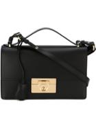 Salvatore Ferragamo Gancio Lock Shoulder Bag, Women's, Black, Leather