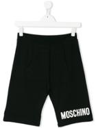 Moschino Kids Teen Logo Printed Shorts - Black