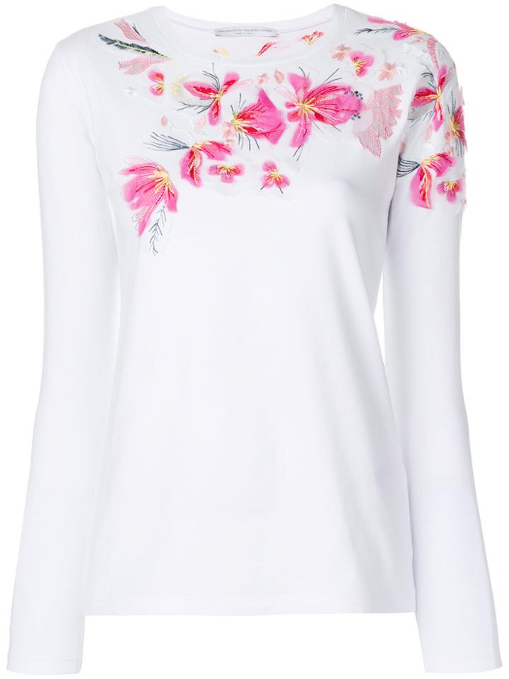 Ermanno Scervino Embellished Longsleeved T-shirt - White
