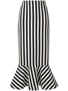 Saloni Long Striped Skirt - White