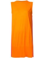 Mm6 Maison Margiela Pleated Back Tank Dress, Women's, Size: Small, Yellow/orange, Viscose