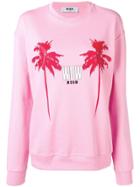 Msgm Palm Tree Sweatshirt - Pink