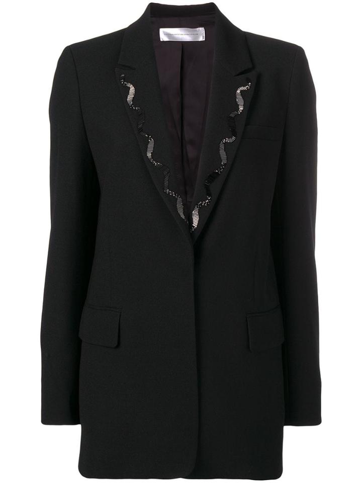 Victoria Beckham Beaded Embroidery Blazer - Black